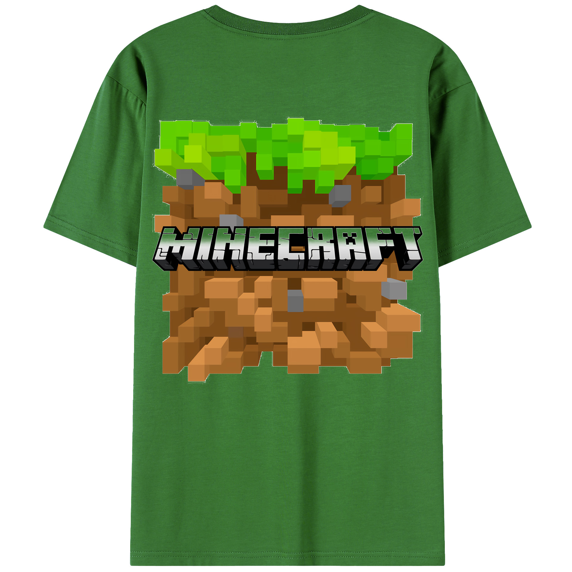 （画像用） マインクラフト ブロックの世界 Minecraft MC Block world レディース半袖Tシャツ(バックプリント)